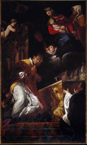 Representasjon av San Francesco Borgia (Saint Francois Borgia) (1510-1572) Jesuite og spansk helligmaleri av Andrea Pozzo (1642-1709) Genes, Church of Santi Andrea e Ambrogio
