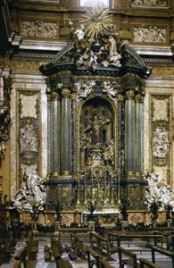 Statue av St. Ignatius av Loyola (alteret) i Jesu kirke i Roma.