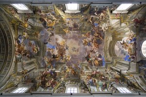 Hvelv av kirken St. Ignatius av Loyola i Roma, freskomaleri i trompe l