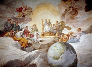 Guddommelig kunnskap allegori. Fresco av Andrea Sacchi (1599-1661) 1629-1633 Palazzo Barberini, National Gallery of Ancient Art Roma