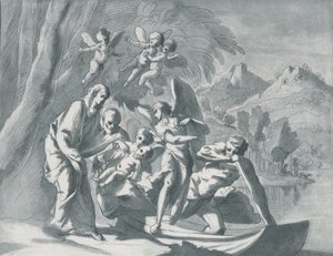 Resten på flukten til Egypt, 1740-71. av Andrea Scacciati