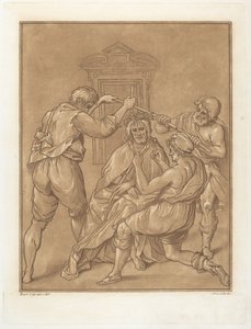 Kristus kronet med torner av Andrea Scacciati after Bartolomeo Cesi