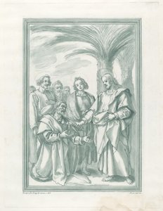Kristus sender nøklene til Peter av Andrea Scacciati after Jacopo Chimenti