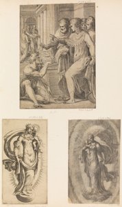 St. Peter og St. Johannes kurerer den lamme mannen, jomfru og barn, ca. 1543-60. av Andrea Schiavone