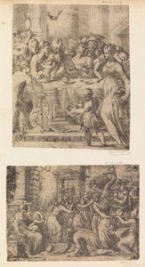 Tilbedelsen av magiene, ca. 1542-46. av Andrea Schiavone