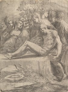 Klagesangen over den døde Kristus, ca. 1545-50. av Andrea Schiavone