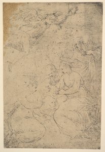 Det mystiske ekteskapet til Saint Catherine, ca. 1550. av Andrea Schiavone