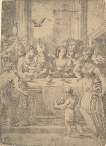 Presentasjonen av Kristus i templet, ca. 1543-46. av Andrea Schiavone