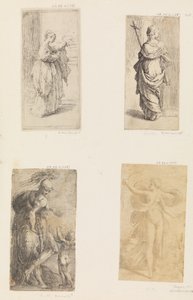 To kvinner, Mars og Cupid, Diana, ca. 1536-38. av Andrea Schiavone