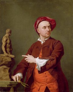 John Michael Rysbrack modellerer sin Terra-Cotta-statue av Hercules, 1753