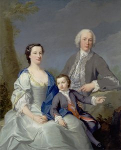 Sir Robert og Lady Smyth med sønnen deres, Hervey, ca. 1738-39 (olje på lerret)