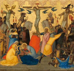 The Crucifixion, ca. 1380 (eggtempera og bladgull på trepanel)