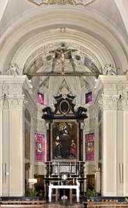 Utsikt over presbyteren, Santi Nazaro e Celso-kirken, Brienno, Como, Lombardia, Italia (bilde) av Andrea de Passeri
