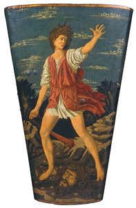 David med hodet til Goliat, ca. 1450-55 (tempera på lær på tre) av Andrea del Castagno
