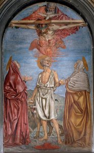 Hellig treenighet med Gud, Jesus Kristus og Den Hellige Ånd (Hellig Ånd) Fresco av Andrea del Castagno (ca. 1421-1457) Dim 296x180 cm Basilica della Santissima Annunziata, Firenze av Andrea del Castagno