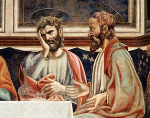 Siste kveldsmat, detalj av James, sønn av Alfeus og Simon (Fresco av Andrea del Castagno