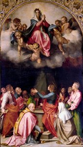 Assumption Passerini-maleri av Andrea del Sarto (1486-1531) 1522 Dim.379x222 cm Firenze, Palazzo Pitti av Andrea del Sarto