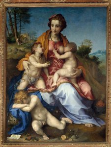 Charite-maleri av Andrea del Sarto (1486-1531) 1518 Søn. 1,85 x 1,37 m. Paris. av Andrea del Sarto