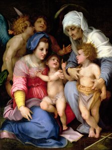 Hellig familie med engler, ca. 1515-16 av Andrea del Sarto