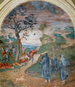 S. Filippo Benizzi straffer blasfemikerne, 1509-1510 av Andrea del Sarto