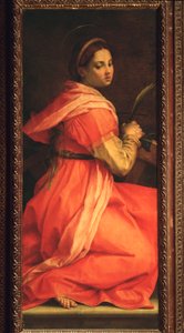 Den hellige Katarina av Alexandria, St. Agnes altertavle (maleri, 1525-1528) av Andrea del Sarto