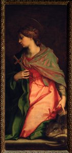 Saint Margarita av Antiokia, altertavle av St. Agnes (maleri, 1525-1528) av Andrea del Sarto
