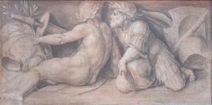 Scene med figurer i klassisk stil av Andrea del Sarto