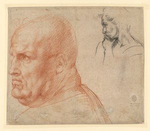 Studie av to hoder av Andrea del Sarto