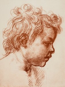 Studie for lederen av St. John (barn) av den hellige familie, Palatina Gallery, Pitti; tegning av Andrea del Sarto, Institutt for tegninger og trykk, Uffizi Gallery, Firenze av Andrea del Sarto