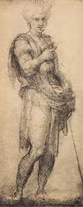 Studie av en mannsfigur, tegning av Andrea del Sarto. Cabinet of Drawings and Prints, Uffizi Gallery, Firenze av Andrea del Sarto