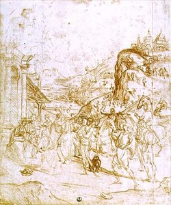 The Adoration of the Magi (kritt på papir) av Andrea del Sarto