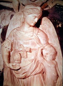 Veldedighet, fra begravelsesmonumentet til kardinal Forteguerri (marmor) (detalj av 434103) av Andrea del Verrocchio