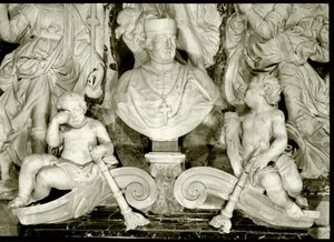 Detalj av begravelsesmonumentet til kardinal Forteguerri (marmor) (detalj av 434103) av Andrea del Verrocchio