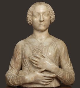 Dame med en bukett, ca 1475.