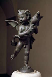 Kjærlighet med delfin Bronseskulptur av Verrocchio av Andrea del Verrocchio