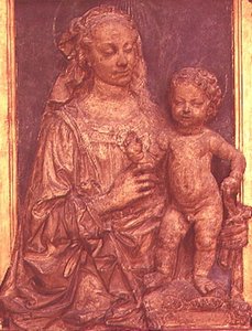 Madonna og barn (tre) av Andrea del Verrocchio