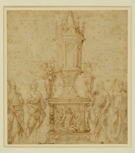 Verrocchios skole. Relikvieskrin mellom en helgen … av Andrea del Verrocchio