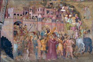 Kristus bærer korset - Kristus bærer korset - Fresco fra det spanske kapellet av Andrea di Bonaiuto