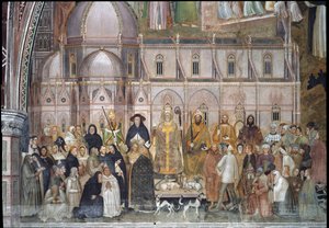 Den katolske kirkes triumf (Detalj av Fresco