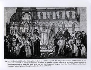 Det kirkelige hierarki, fra, vitenskap og litteratur i middelalderen og renessansen, skrevet og gravert av Paul Lacroix, 1878 av Andrea di Bonaiuto fl.1342 77 after Andrea di Bonaiuto fl.1342 77 after