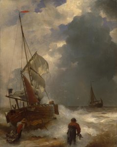 A. Achenbach, landing av fiskerne av Andreas Achenbach
