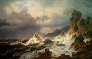 En havstorm på norskekysten