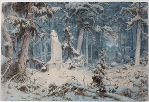 Snødekt skog av Andreas Achenbach