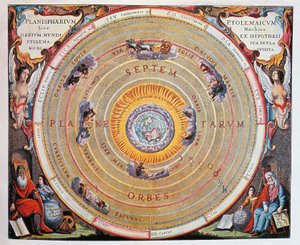 Verdenskart, studie av jorden basert på Ptolemaios sine teorier av Andreas Cellarius