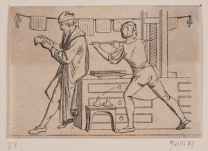 Johannes Gutenberg i verkstedet sitt