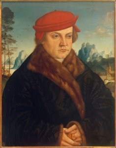 Portrett av en mann med en rød beret