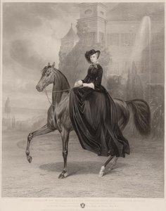 Portrett av Elisabeth av Bayern til hest, 1853 av Andreas Johann Fleischmann