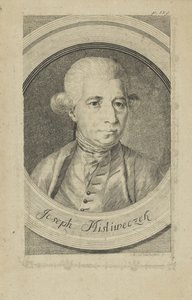 Portrett av komponisten Josef Myslivecek 1737-1781, nr. 1780. av Andreas Niederhofer