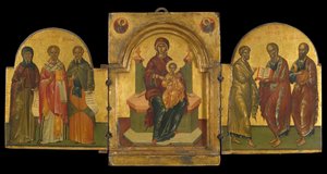Triptych (eggtempera på panel) av Andreas Rico