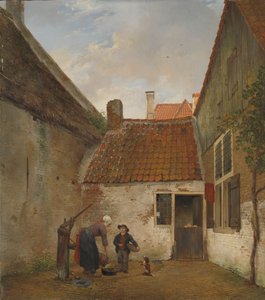 indre gårdsplass av Andreas Schelfhout